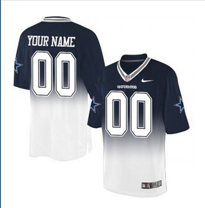 Men's Nike Dallas Cowboys Customized Limited NavyWhite Fadeaway NFL Jersey Men's Nike Dallas Cowboys Customized Limited NavyWhite Fadeaway NFL Jersey