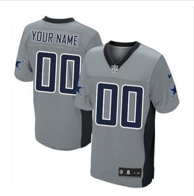 Men's Nike Dallas Cowboys Customized Limited Grey Shadow NFL Jersey Men's Nike Dallas Cowboys Customized Limited Grey Shadow NFL Jersey