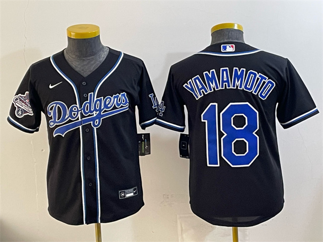 Women's Los Angeles Dodgers #18 Yoshinobu Yamamoto Black Fashion 2025 World Series Champions Cool Base Stitched Baseball Jersey(Run Small) Women's Los Angeles Dodgers #18 Yoshinobu Yamamoto Black Fashion 2025 World Series Champions Cool Base Stitched Baseball Jersey(Run Small)