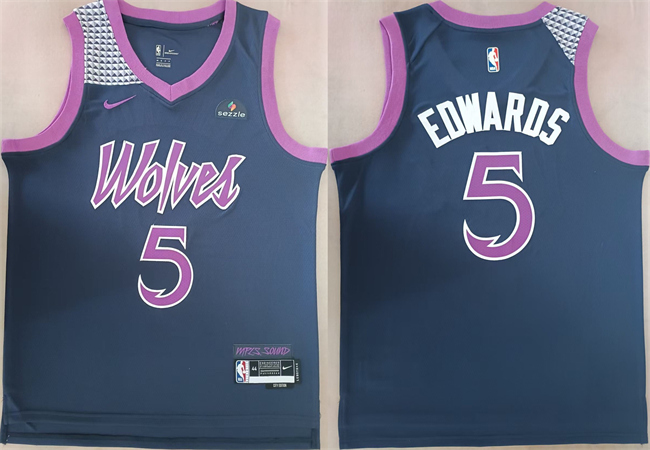 Men's Minnesota Timberwolves #5 Anthony Edwards Navy Stitched jersey Men's Minnesota Timberwolves #5 Anthony Edwards Navy Stitched jersey