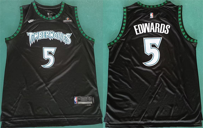 Men's Minnesota Timberwolves #5 Anthony Edwards #5 Anthony Edwards Anthony Edwards Black 2025 Classic Edition Stitched jersey Men's Minnesota Timberwolves #5 Anthony Edwards #5 Anthony Edwards Anthony Edwards Black 2025 Classic Edition Stitched jersey