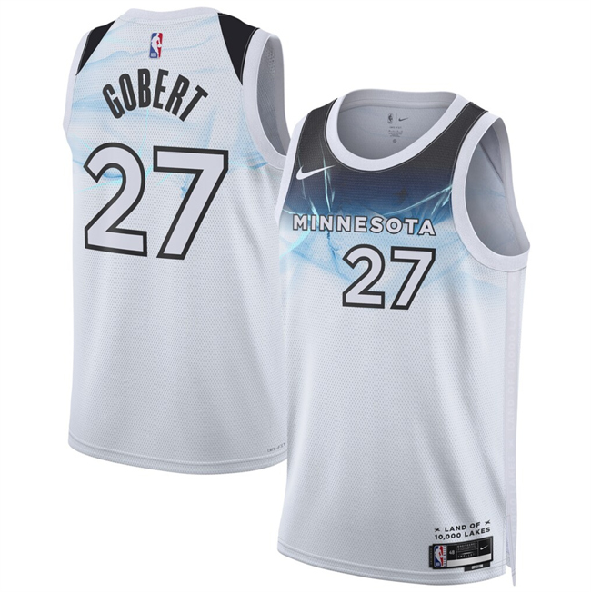 Men's Minnesota Timberwolves #27 Rudy Gobert White 2024 25 City Edition Stitched Jersey Men's Minnesota Timberwolves #27 Rudy Gobert White 2024 25 City Edition Stitched Jersey