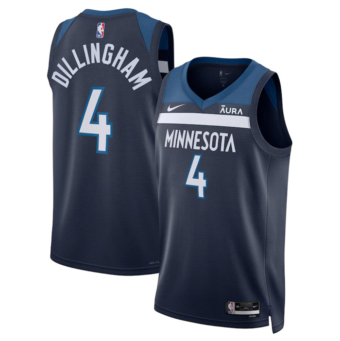 Men's Minnesota Timberwolves #4 Rob Dillingham 2024 Draft Icon Edition Navy 75th Anniversary Swingman Stitched Jersey Men's Minnesota Timberwolves #4 Rob Dillingham 2024 Draft Icon Edition Navy 75th Anniversary Swingman Stitched Jersey