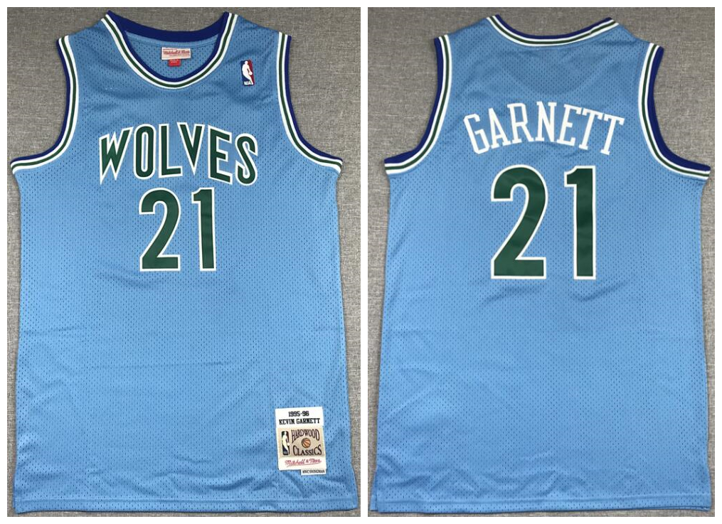 Timberwolves 21 Kevin Garnett Blue 1995-96 Hardwood Classics Jersey Timberwolves 21 Kevin Garnett Blue 1995-96 Hardwood Classics Jersey