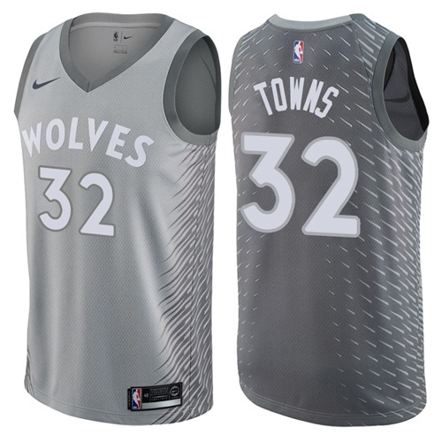 Nike Timberwolves #32 Karl-Anthony Towns Gray NBA Swingman City Edition Jersey Nike Timberwolves #32 Karl-Anthony Towns Gray NBA Swingman City Edition Jersey