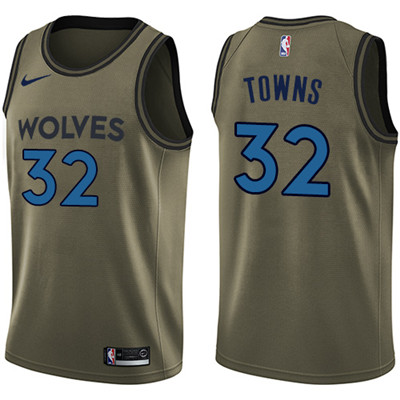 Nike Timberwolves #32 Karl-Anthony Towns Green Salute to Service NBA Swingman Jersey Nike Timberwolves #32 Karl-Anthony Towns Green Salute to Service NBA Swingman Jersey