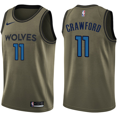 Nike Timberwolves #11 Jamal Crawford Green Salute to Service NBA Swingman Jersey Nike Timberwolves #11 Jamal Crawford Green Salute to Service NBA Swingman Jersey