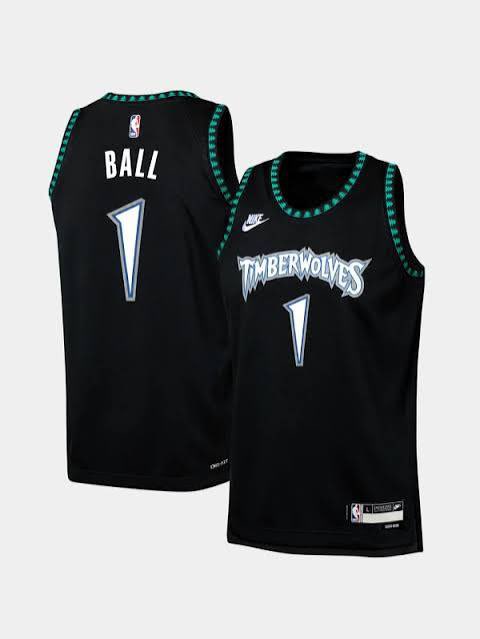 Men's Minnesota Timberwolves #1 Lamelo Ball Black 2025-26 Classic Edition Stitched jersey Men's Minnesota Timberwolves #1 Lamelo Ball Black 2025-26 Classic Edition Stitched jersey