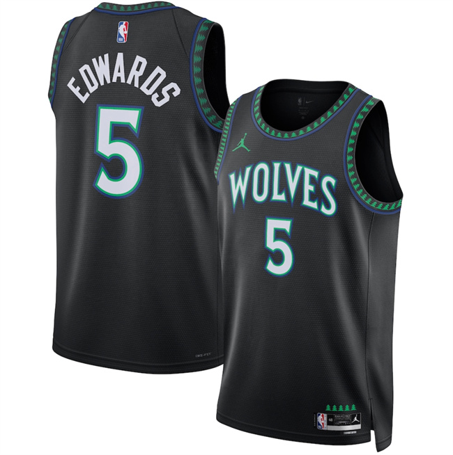 Men's Minnesota Timberwolves #5 Anthony Edwards Black 2026 27 Statement Edition Stitched Basketball Jersey Men's Minnesota Timberwolves #5 Anthony Edwards Black 2026 27 Statement Edition Stitched Basketball Jersey
