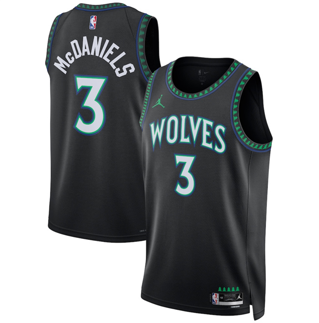 Men's Minnesota Timberwolves #3 Jaden McDaniels Black 2026 27 Statement Edition Stitched Basketball Jersey Men's Minnesota Timberwolves #3 Jaden McDaniels Black 2026 27 Statement Edition Stitched Basketball Jersey