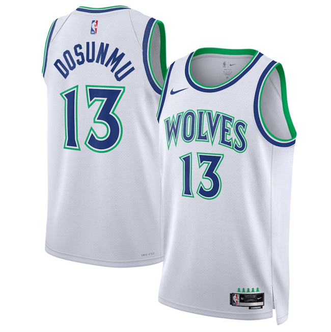 Men's Minnesota Timberwolves #13 Ayo Dosunmu White 2026 27 Association Edition Stitched Basketball Jersey Men's Minnesota Timberwolves #13 Ayo Dosunmu White 2026 27 Association Edition Stitched Basketball Jersey
