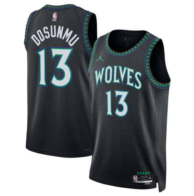 Men's Minnesota Timberwolves #13 Ayo Dosunmu Black 2026 27 Statement Edition Stitched Basketball Jersey Men's Minnesota Timberwolves #13 Ayo Dosunmu Black 2026 27 Statement Edition Stitched Basketball Jersey