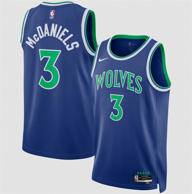 Men's Minnesota Timberwolves #3 Jaden McDaniels Blue 2026 27 Icon Edition Stitched Basketball Jersey Men's Minnesota Timberwolves #3 Jaden McDaniels Blue 2026 27 Icon Edition Stitched Basketball Jersey
