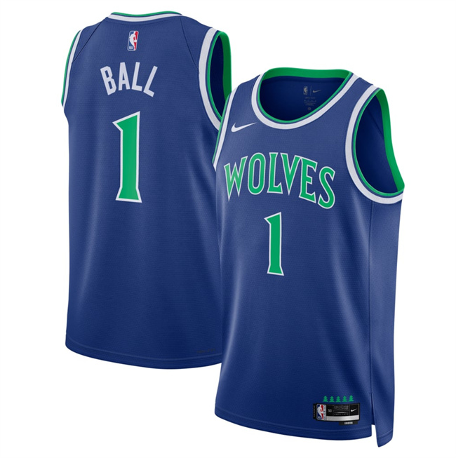 Men's Minnesota Timberwolves #1 LaMelo Ball Blue 2026 27 Icon Edition Stitched Basketball Jersey Men's Minnesota Timberwolves #1 LaMelo Ball Blue 2026 27 Icon Edition Stitched Basketball Jersey