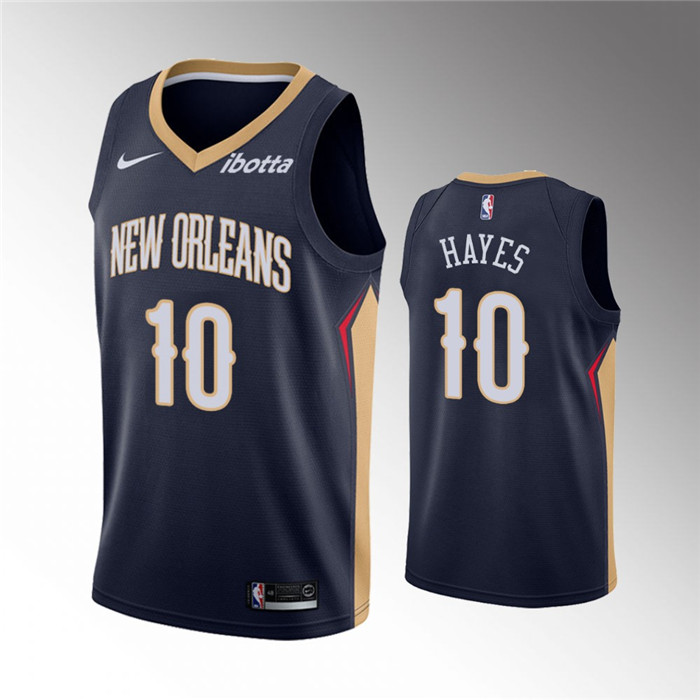 Men's New Orleans Pelicans #10 Jaxson Hayes Navy Icon Edition Stitched Jersey Men's New Orleans Pelicans #10 Jaxson Hayes Navy Icon Edition Stitched Jersey