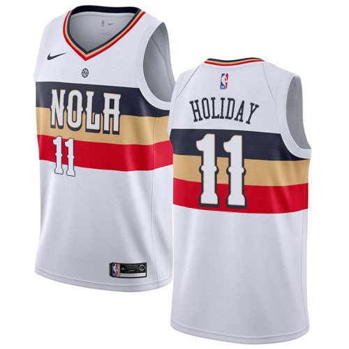 Nike Pelicans #11 Jrue Holiday White NBA Swingman Earned Edition Jersey Nike Pelicans #11 Jrue Holiday White NBA Swingman Earned Edition Jersey