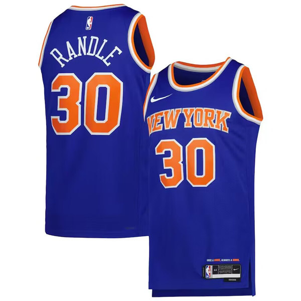 Men's New Yok Knicks #30 Julius Randle 2022 23 Blue Icon Edition Swingman Stitched Basketball Jersey Men's New Yok Knicks #30 Julius Randle 2022 23 Blue Icon Edition Swingman Stitched Basketball Jersey