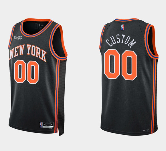 New Yok Knicks Active Player Custom Black 75th Anniversary Stitched Swingman Basketball Jersey New Yok Knicks Active Player Custom Black 75th Anniversary Stitched Swingman Basketball Jersey