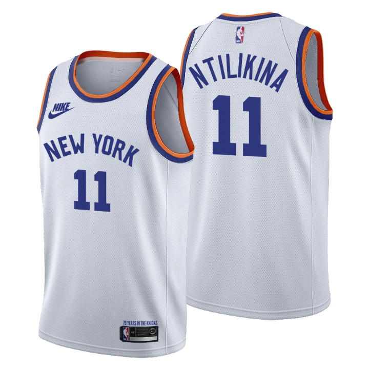 New York Knicks #11 Frank Ntilikina Men's Nike Releases Classic Edition NBA 75th Anniversary Jersey White New York Knicks #11 Frank Ntilikina Men's Nike Releases Classic Edition NBA 75th Anniversary Jersey White