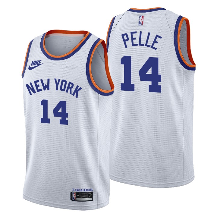 New York Knicks #14 Norvel Pelle Men's Nike Releases Classic Edition NBA 75th Anniversary Jersey White New York Knicks #14 Norvel Pelle Men's Nike Releases Classic Edition NBA 75th Anniversary Jersey White
