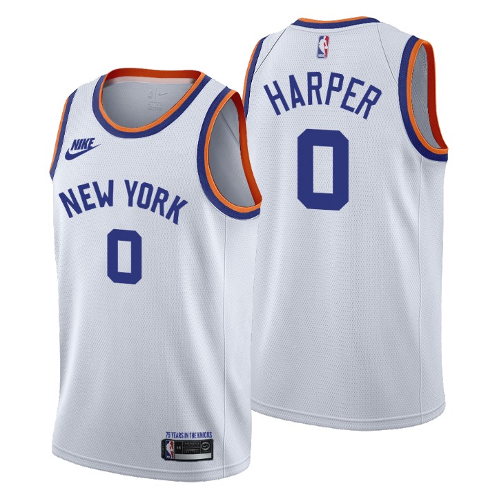 New York Knicks #0 Jared Harper Men's Nike Releases Classic Edition NBA 75th Anniversary Jersey White New York Knicks #0 Jared Harper Men's Nike Releases Classic Edition NBA 75th Anniversary Jersey White
