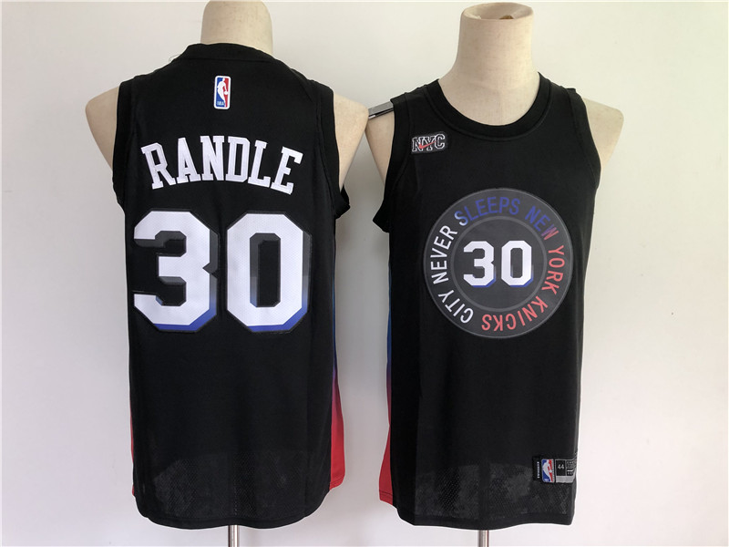 Men New York Knicks 30 Randle Black City Edition 2021 NBA Jersey Men New York Knicks 30 Randle Black City Edition 2021 NBA Jersey
