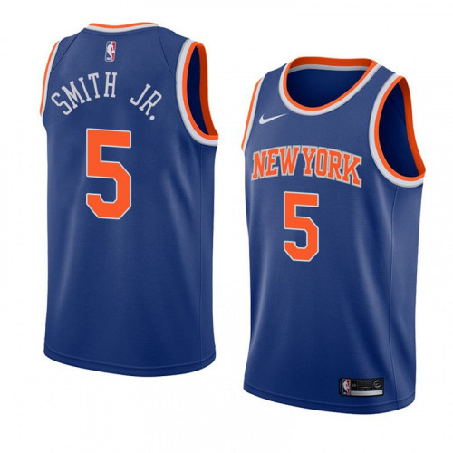 Men's Knicks 5 Dennis Smith Jr. Swingman Blue Edition Jersey Men's Knicks 5 Dennis Smith Jr. Swingman Blue Edition Jersey