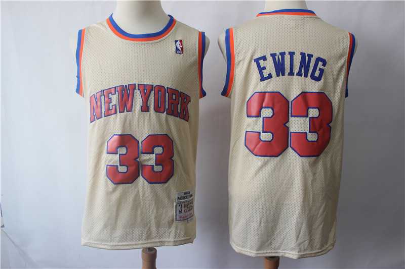 Knicks #33 Patrick Ewing Cream Hardwood Classics Jersey Knicks #33 Patrick Ewing Cream Hardwood Classics Jersey