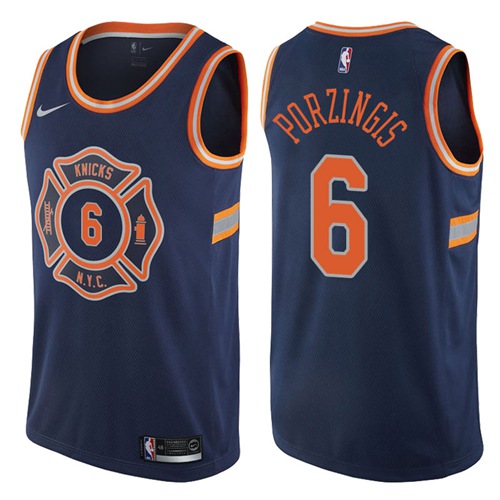 Nike Knicks #6 Kristaps Porzingis Navy NBA Swingman City Edition Jersey Nike Knicks #6 Kristaps Porzingis Navy NBA Swingman City Edition Jersey