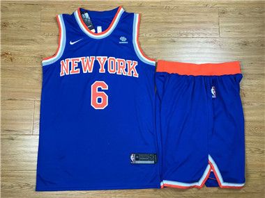 Nike Knicks #6 Kristaps Porzingis Blue Swingman Jersey(With Shorts) Nike Knicks #6 Kristaps Porzingis Blue Swingman Jersey(With Shorts)