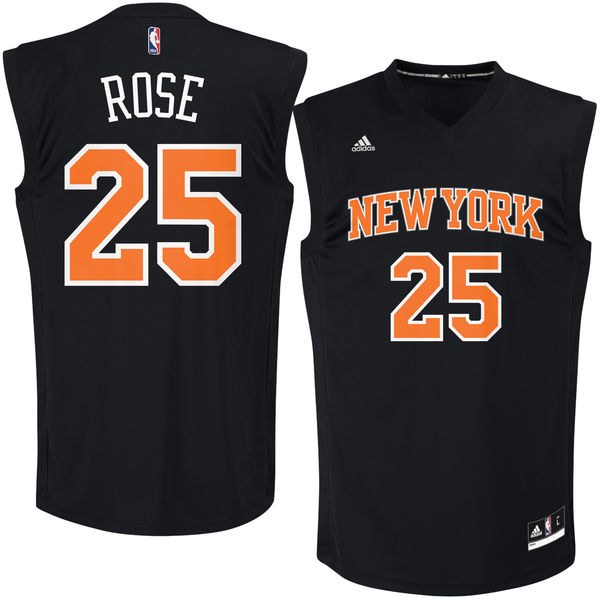 Knicks #25 Derrick Rose Black Fashion Replica Jersey Knicks #25 Derrick Rose Black Fashion Replica Jersey