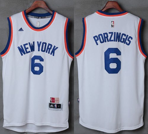Knicks #6 Kristaps Porzingis New White Stitched NBA Jersey Knicks #6 Kristaps Porzingis New White Stitched NBA Jersey