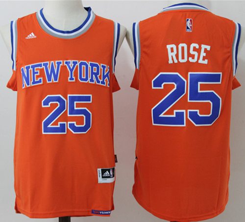 Knicks #25 Derrick Rose Orange Alternate Stitched NBA Jersey Knicks #25 Derrick Rose Orange Alternate Stitched NBA Jersey