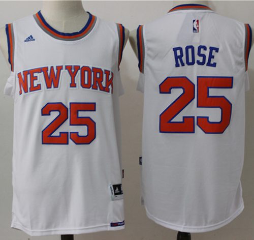 Knicks #25 Derrick Rose White Stitched NBA Jersey Knicks #25 Derrick Rose White Stitched NBA Jersey