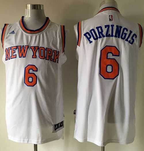 Knicks #6 Kristaps Porzingis White Stitched NBA Jersey Knicks #6 Kristaps Porzingis White Stitched NBA Jersey