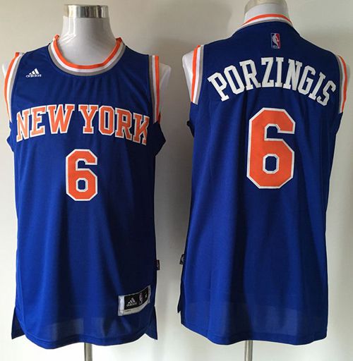 Knicks #6 Kristaps Porzingis Blue Stitched NBA Jersey Knicks #6 Kristaps Porzingis Blue Stitched NBA Jersey