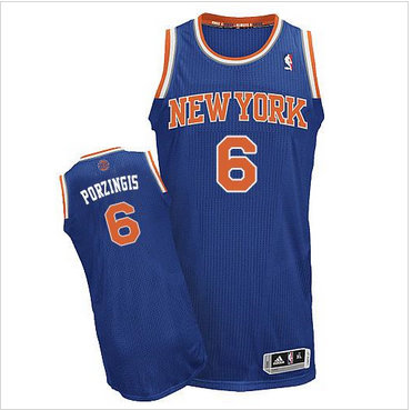 New York Knicks #6 Kristaps Porzingis Blue Stitched NBA Jersey New York Knicks #6 Kristaps Porzingis Blue Stitched NBA Jersey