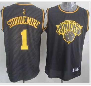 New York Knicks #1 Amar'e Stoudemire Black Precious Metals Fashion Stitched NBA Jersey New York Knicks #1 Amar'e Stoudemire Black Precious Metals Fashion Stitched NBA Jersey