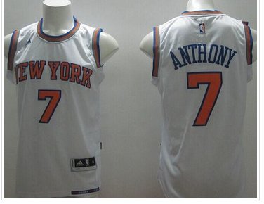 New York Knicks #7 Carmelo Anthony White Stitched NBA Jersey New York Knicks #7 Carmelo Anthony White Stitched NBA Jersey