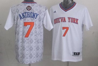 New York Knicks #7 Carmelo Anthony White New Latin Nights NBA Jersey New York Knicks #7 Carmelo Anthony White New Latin Nights NBA Jersey