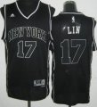 Revolution 30 New York Knicks 17 Jeremy Lin Black and White Fashion Swingman Jersey Revolution 30 New York Knicks 17 Jeremy Lin Black and White Fashion Swingman Jersey