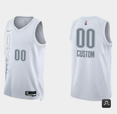 Men's Oklahoma City Thunder Active Player Custom 2021 22 City Edition White 75th Anniversary Stitched Basketball Jersey Men's Oklahoma City Thunder Active Player Custom 2021 22 City Edition White 75th Anniversary Stitched Basketball Jersey