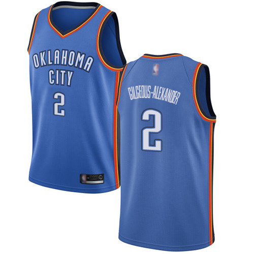 Thunder #2 Shai Gilgeous-Alexander Blue Basketball Swingman Icon Edition Jersey Thunder #2 Shai Gilgeous-Alexander Blue Basketball Swingman Icon Edition Jersey