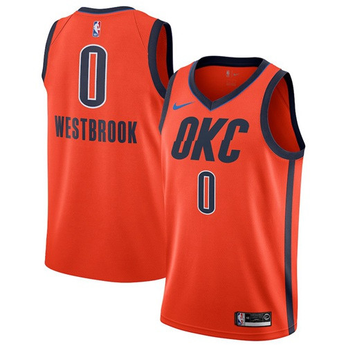 Nike Thunder #0 Russell Westbrook Orange NBA Nike Thunder #0 Russell Westbrook Orange NBA