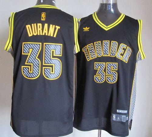 Thunder #35 Kevin Durant Black Electricity Fashion Stitched NBA Jersey Thunder #35 Kevin Durant Black Electricity Fashion Stitched NBA Jersey