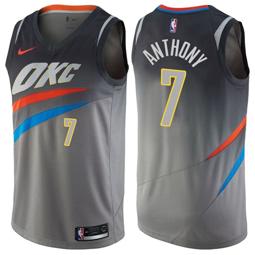 Nike Thunder #7 Carmelo Anthony Gray NBA Swingman City Edition Jersey Nike Thunder #7 Carmelo Anthony Gray NBA Swingman City Edition Jersey