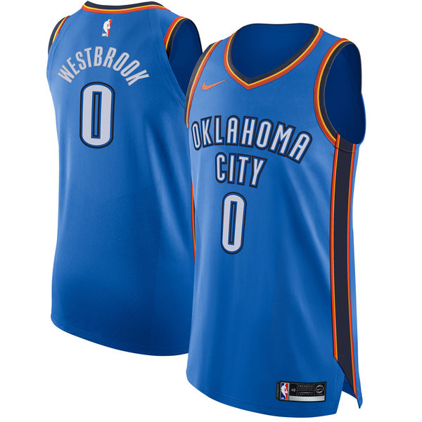 Nike Thunder #0 Russell Westbrook Blue NBA Authentic Icon Edition Jersey Nike Thunder #0 Russell Westbrook Blue NBA Authentic Icon Edition Jersey