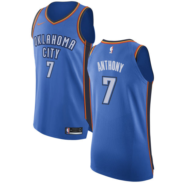 Nike Thunder #7 Carmelo Anthony Blue NBA Authentic Icon Edition Jersey Nike Thunder #7 Carmelo Anthony Blue NBA Authentic Icon Edition Jersey