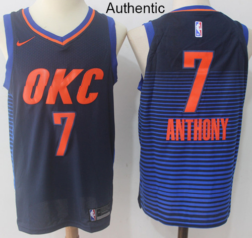 Nike Thunder #7 Carmelo Anthony Navy Blue Statement Edition NBA Authentic Jersey Nike Thunder #7 Carmelo Anthony Navy Blue Statement Edition NBA Authentic Jersey