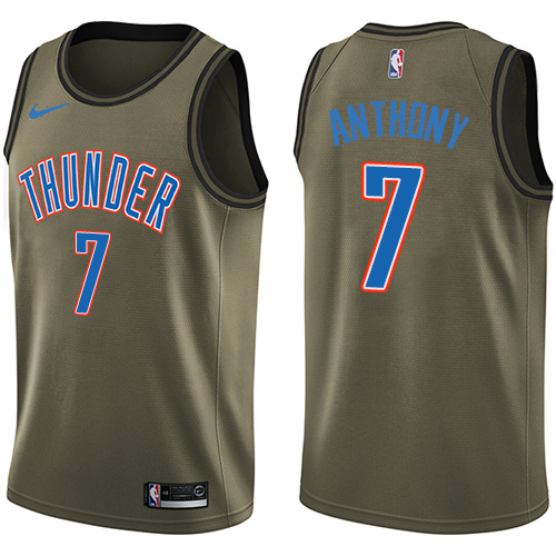 Nike Thunder #7 Carmelo Anthony Green Salute to Service NBA Swingman Jersey Nike Thunder #7 Carmelo Anthony Green Salute to Service NBA Swingman Jersey